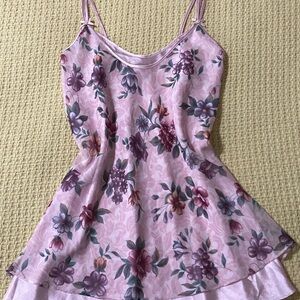 Y2K made in USA sheer floral babydoll cami SLIP Cover up